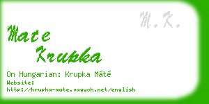 mate krupka business card